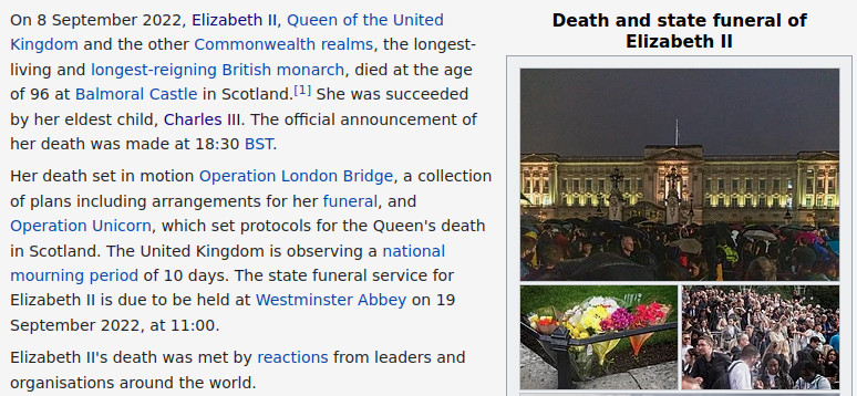 Dans Wikipédia, un record d’affluence pour Elisabeth II