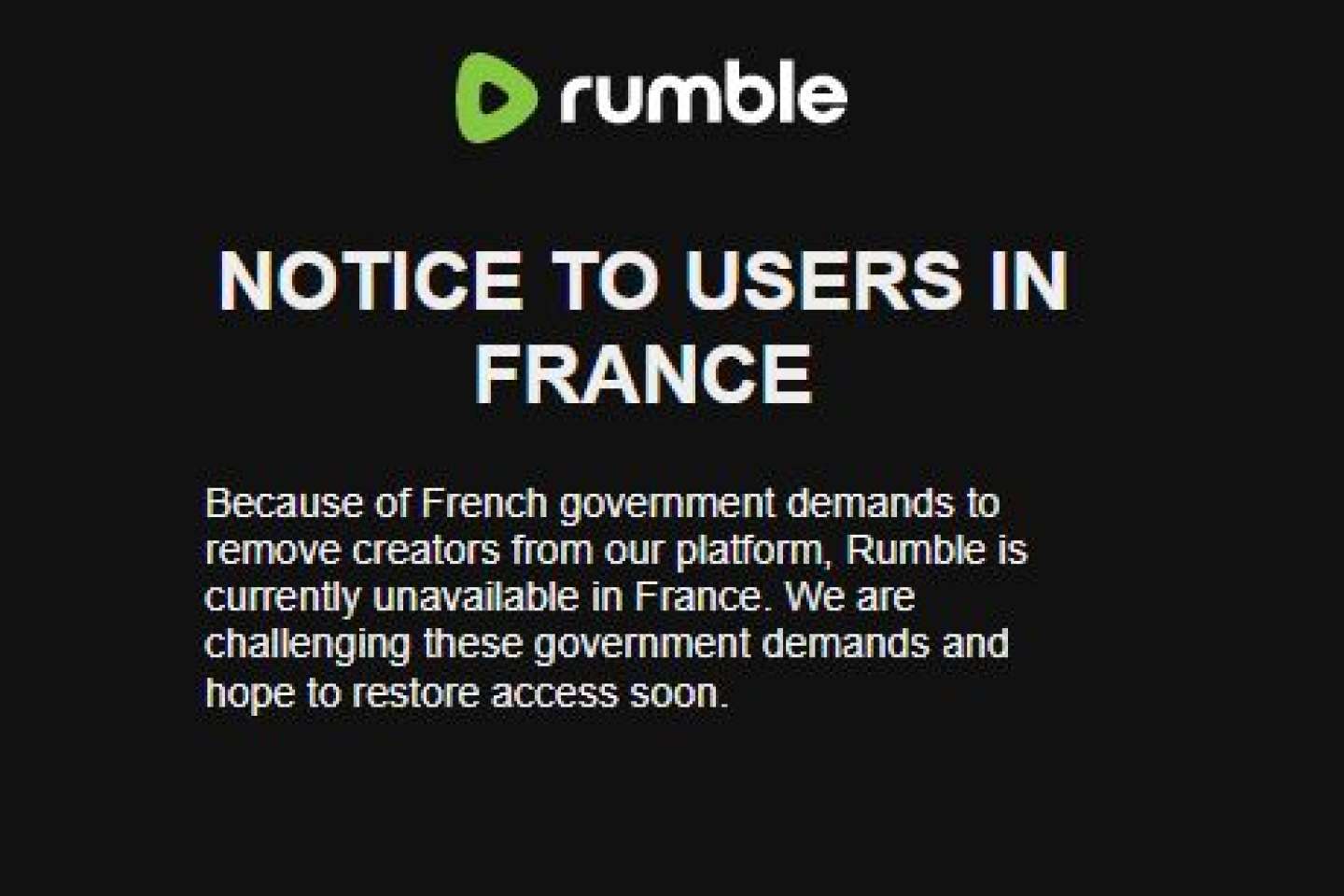 Rumble, une plate-forme de vidéos non modérée, est bloquée en France