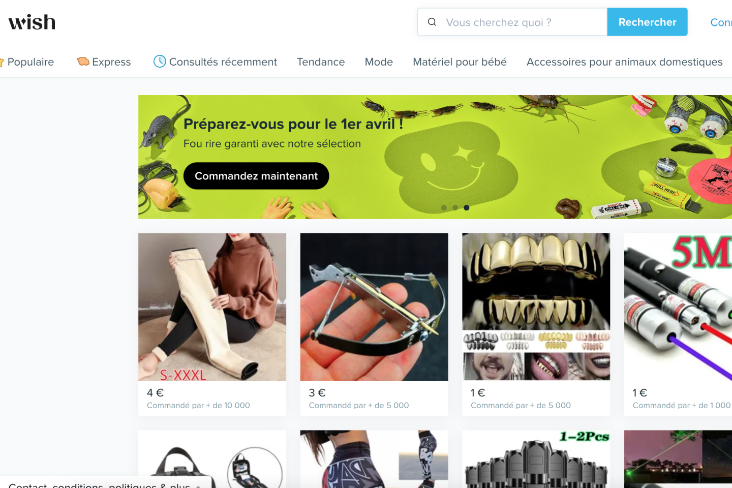 Wish, site de vente en ligne, fait son retour sur les moteurs de recherche français