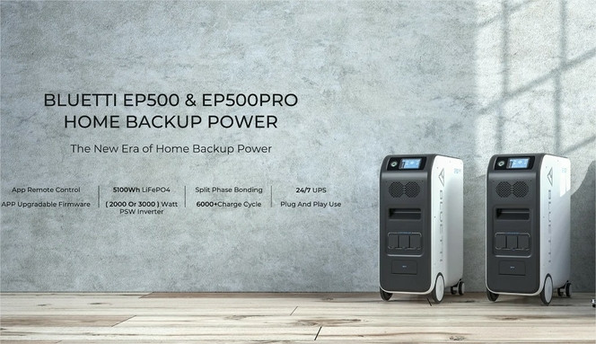 la centrale électrique portable BLUETTI EP500, mais aussi FOSSiBOT F3600...